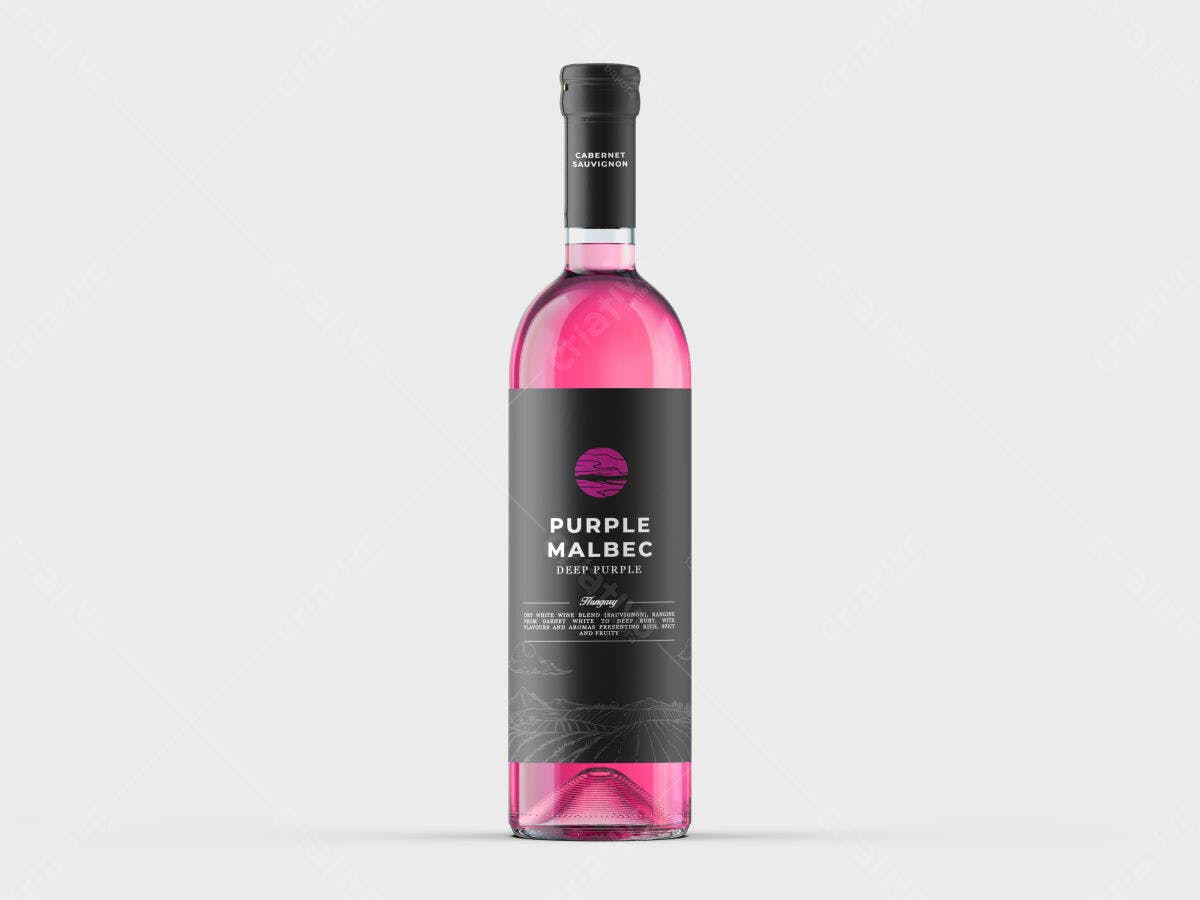 Rótulo de Vinho Malbec PSD Editável
