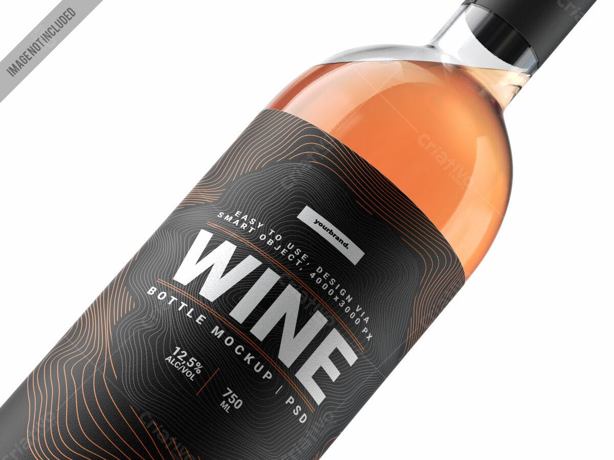 Mockup de Garrafa de Vinho Rosé PSD Editável