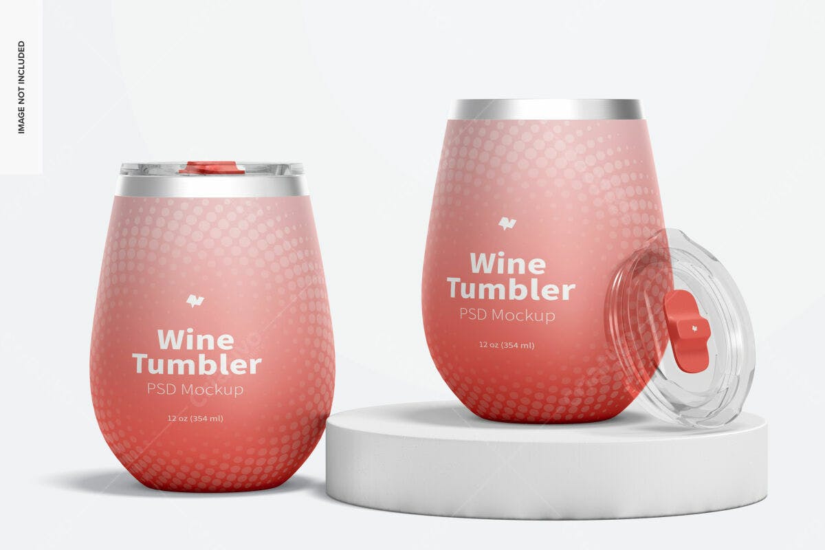 Mockup de Caneca de Vinho em PSD Editável