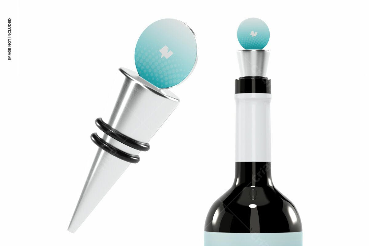 Mockup de Tampa para Garrafa de Vinho PSD Editável