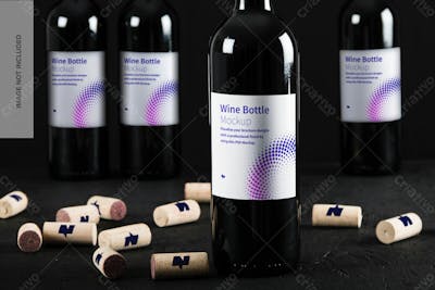 Rótulo De Garrafa De Vinho Mockup
