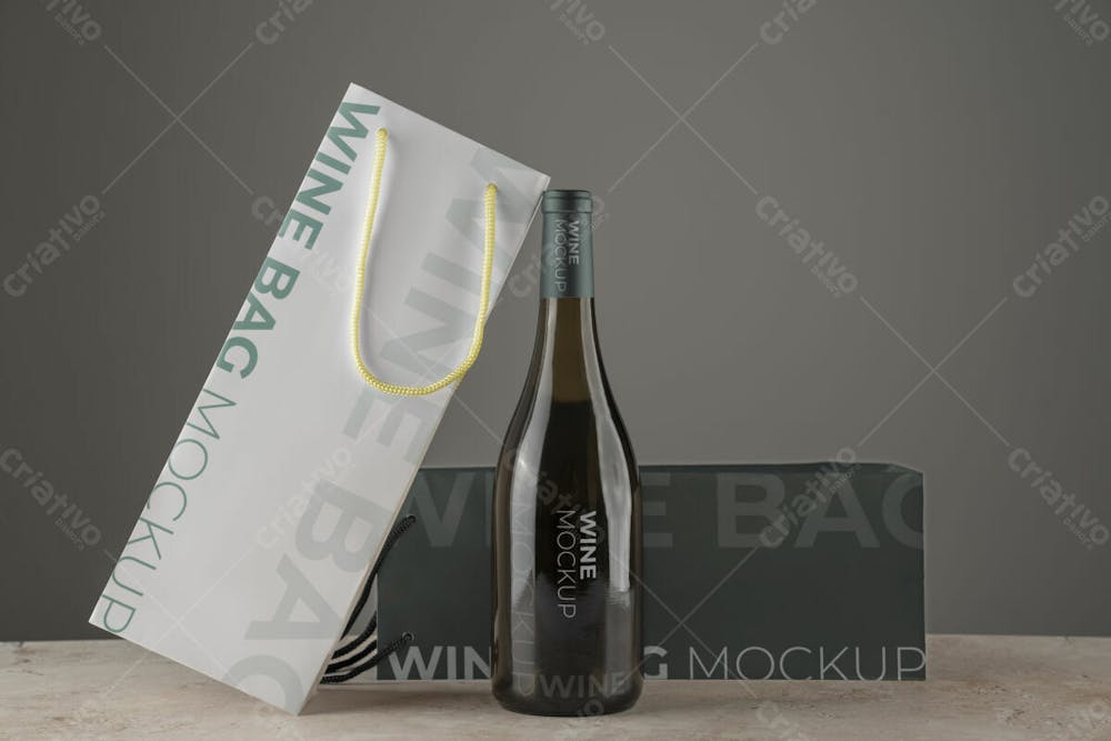 Saco De Vinho Garrafa De Vinho Mockup