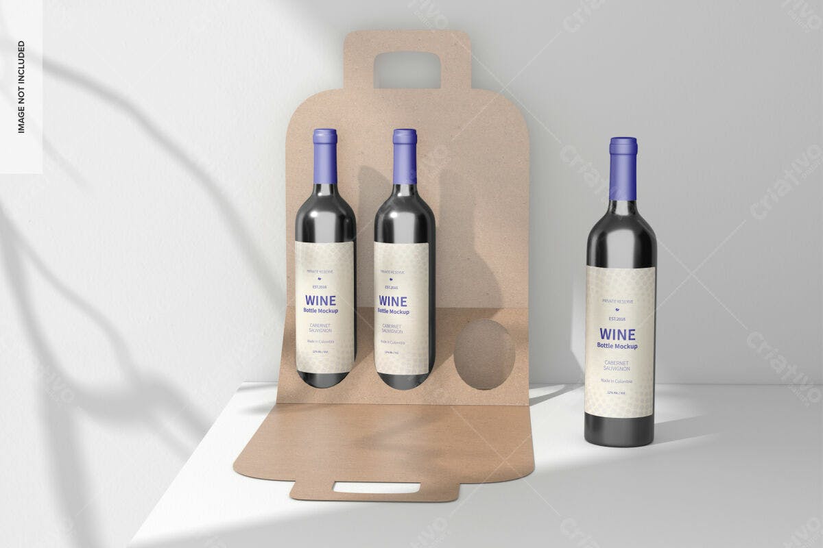 Embalagem para Vinho PSD Editável