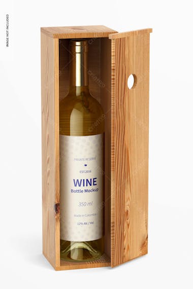 Vista Frontal Da Garrafa De Vinho De 350Ml Mockup