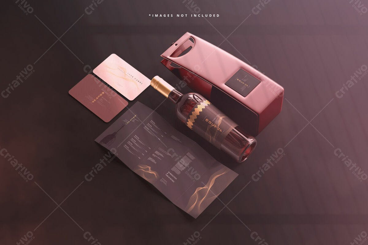 Kit de Embalagem para Vinho PSD Editável
