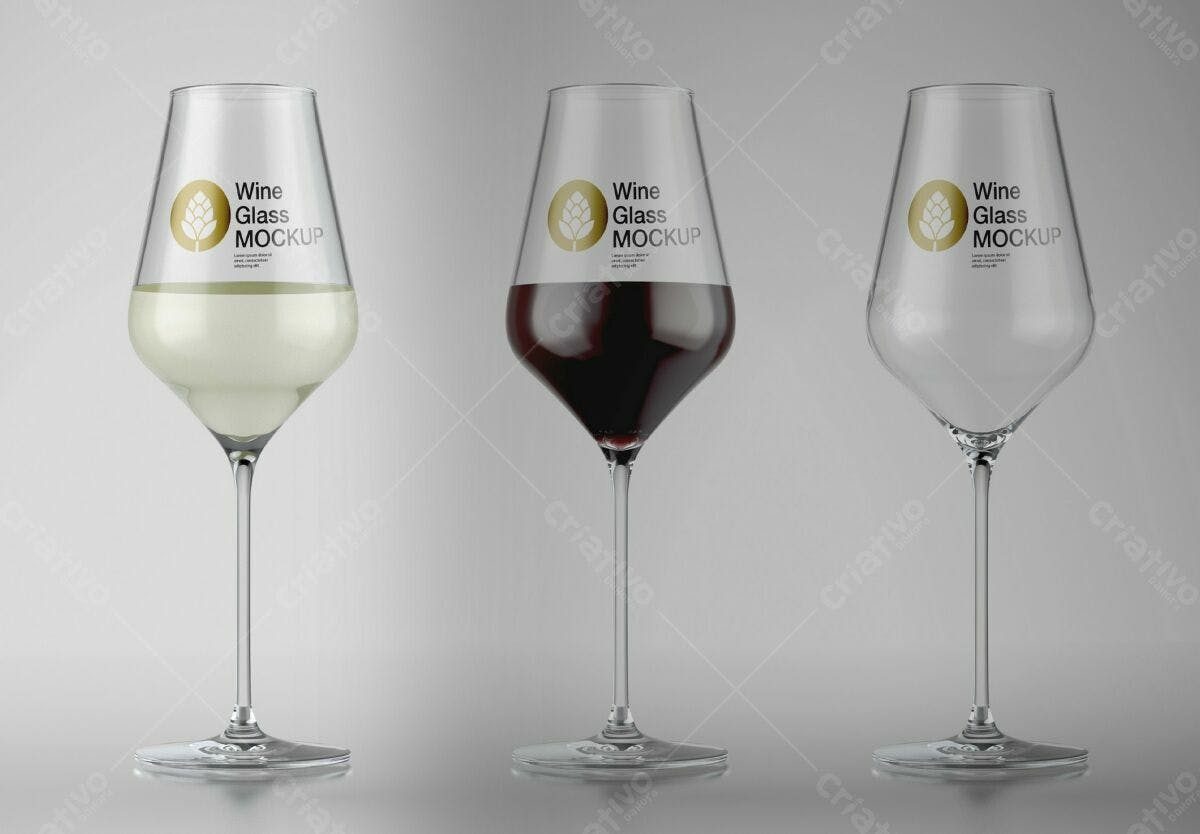 Mockup Taça de Vinho PSD Editável