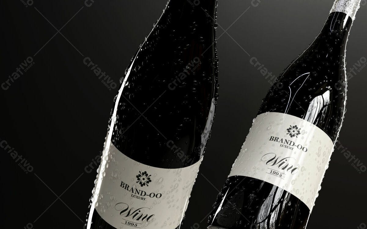 Rótulo de Vinho Premium PSD Editável