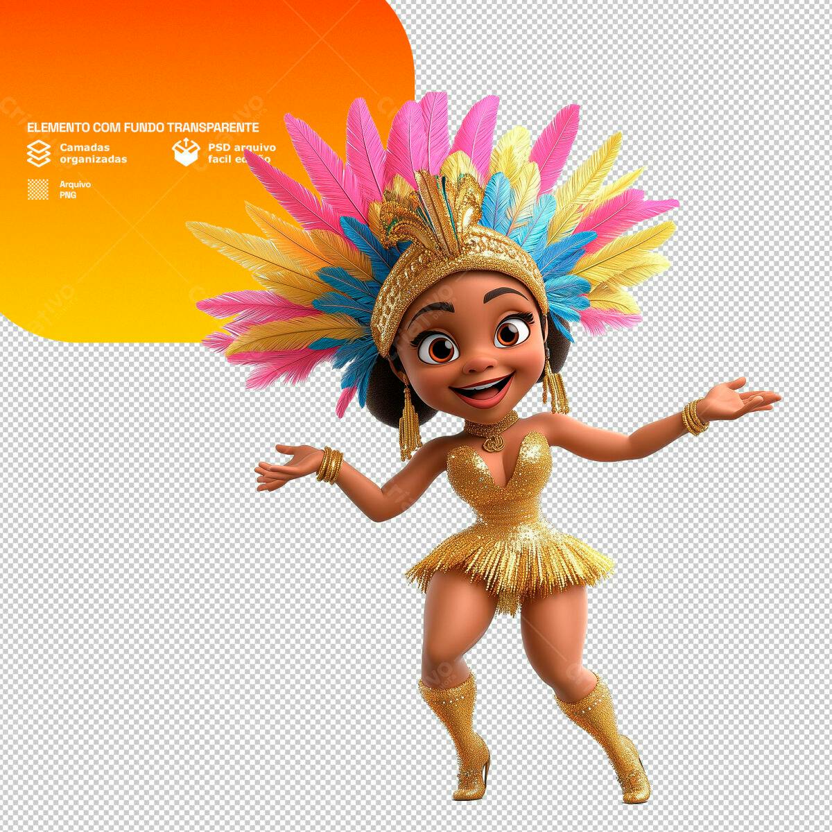 PSD Personagem Carnaval para Festa PSD Editável