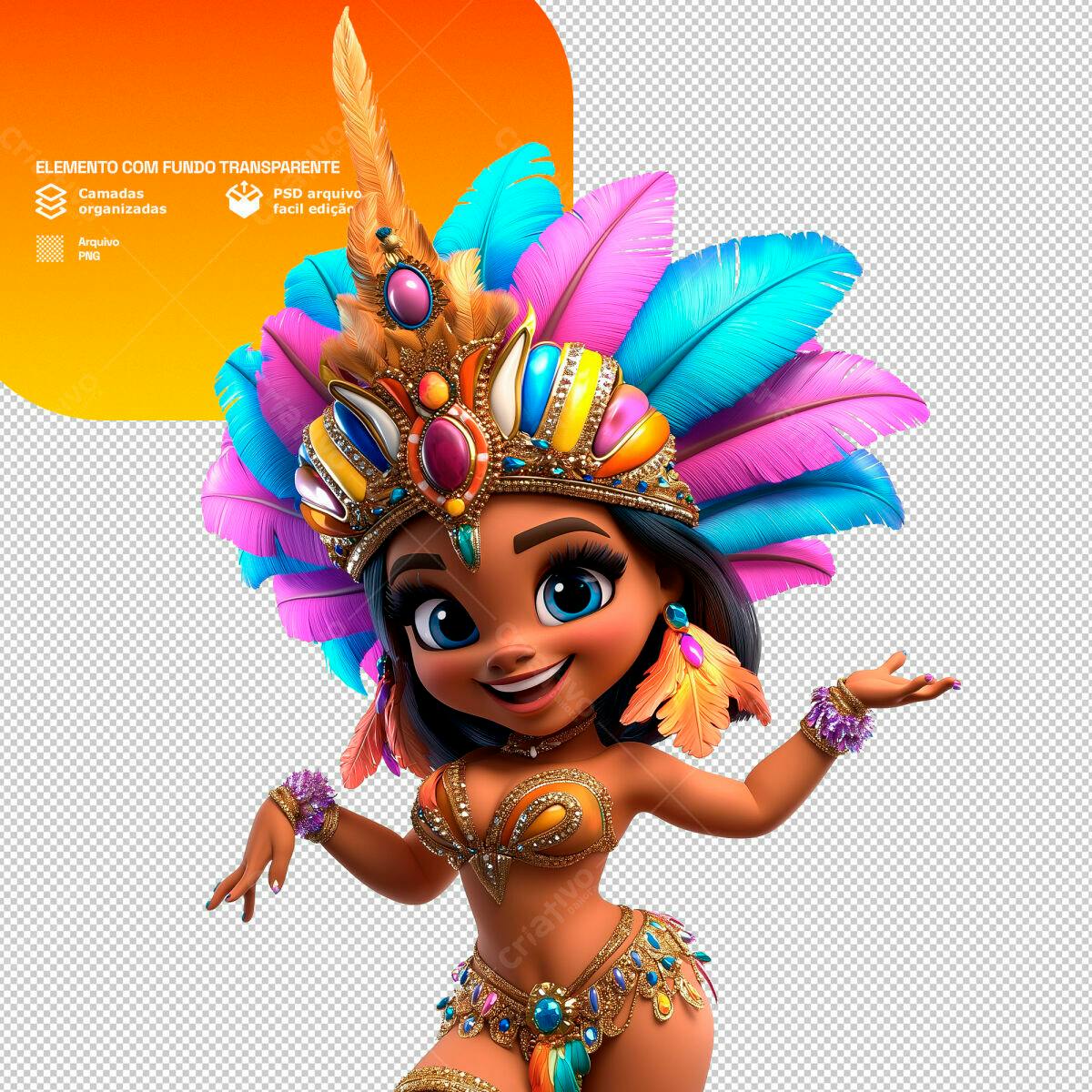 Personagem Carnaval PSD Editável