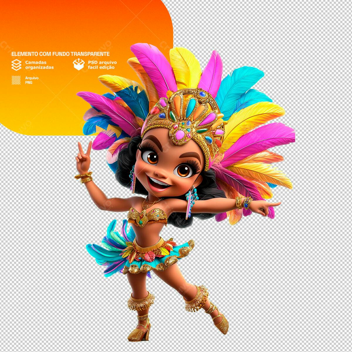 Personagem Carnaval PSD Editável
