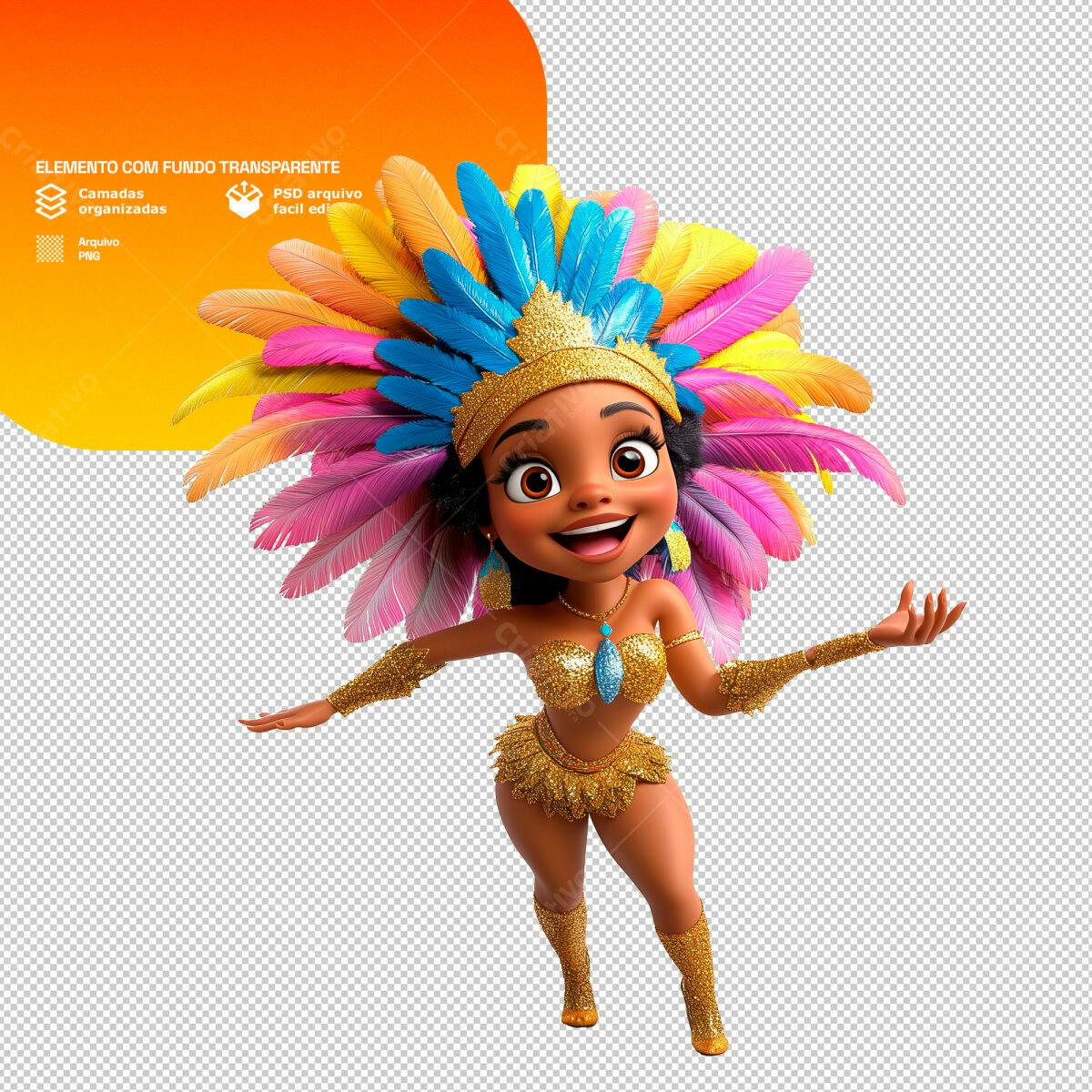 Personagem Carnaval PSD Editável