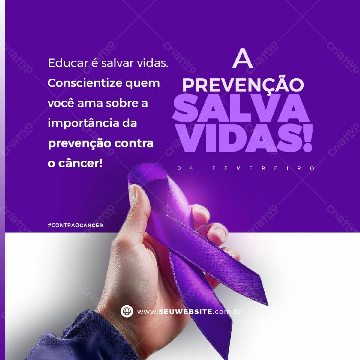 Post para o Fevereiro Lilás PSD Editável