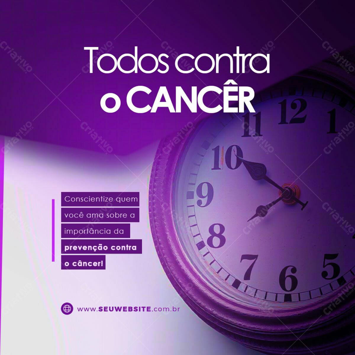 Post para Conscientização do Câncer PSD Editável