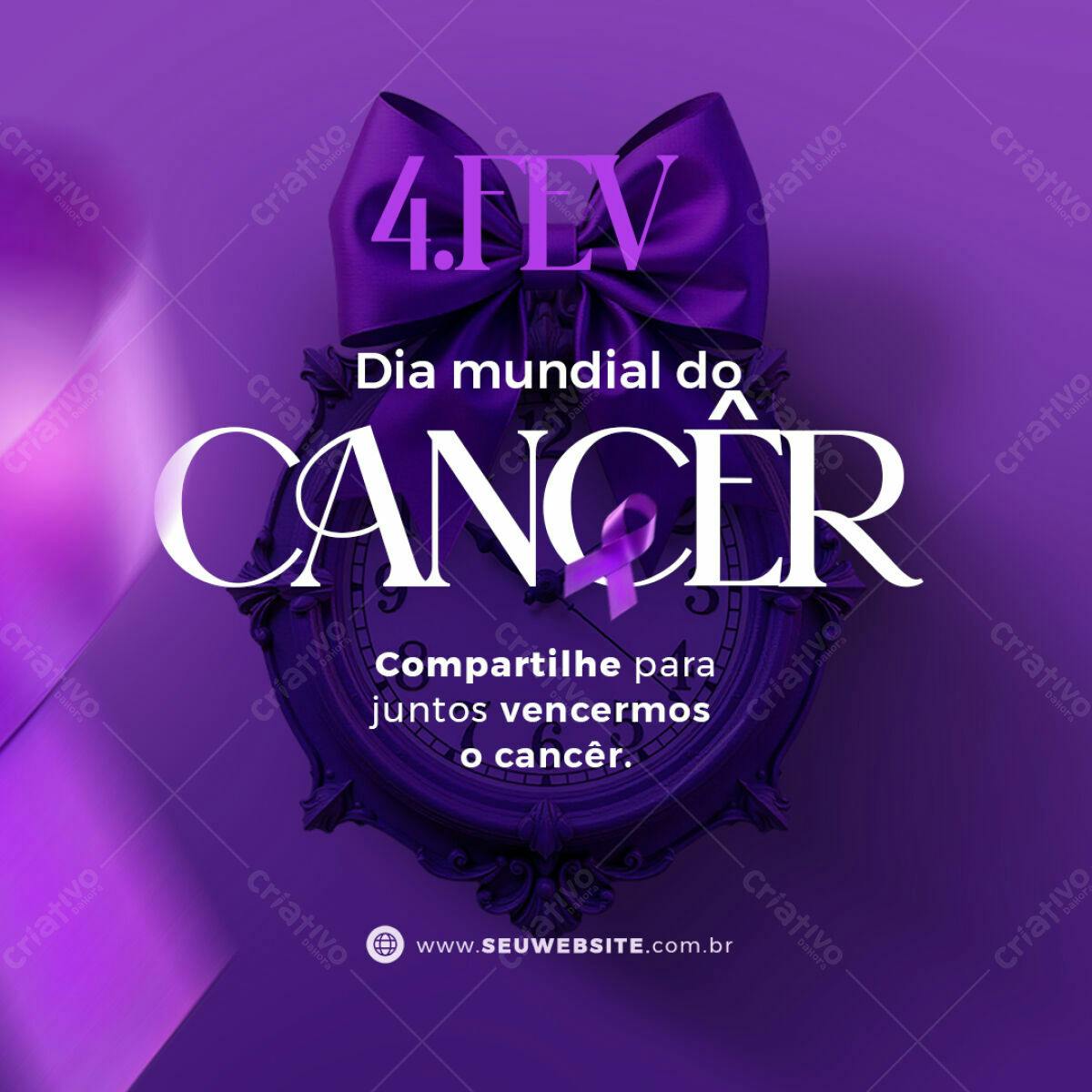 Flyer Dia Mundial do Câncer PSD Editável