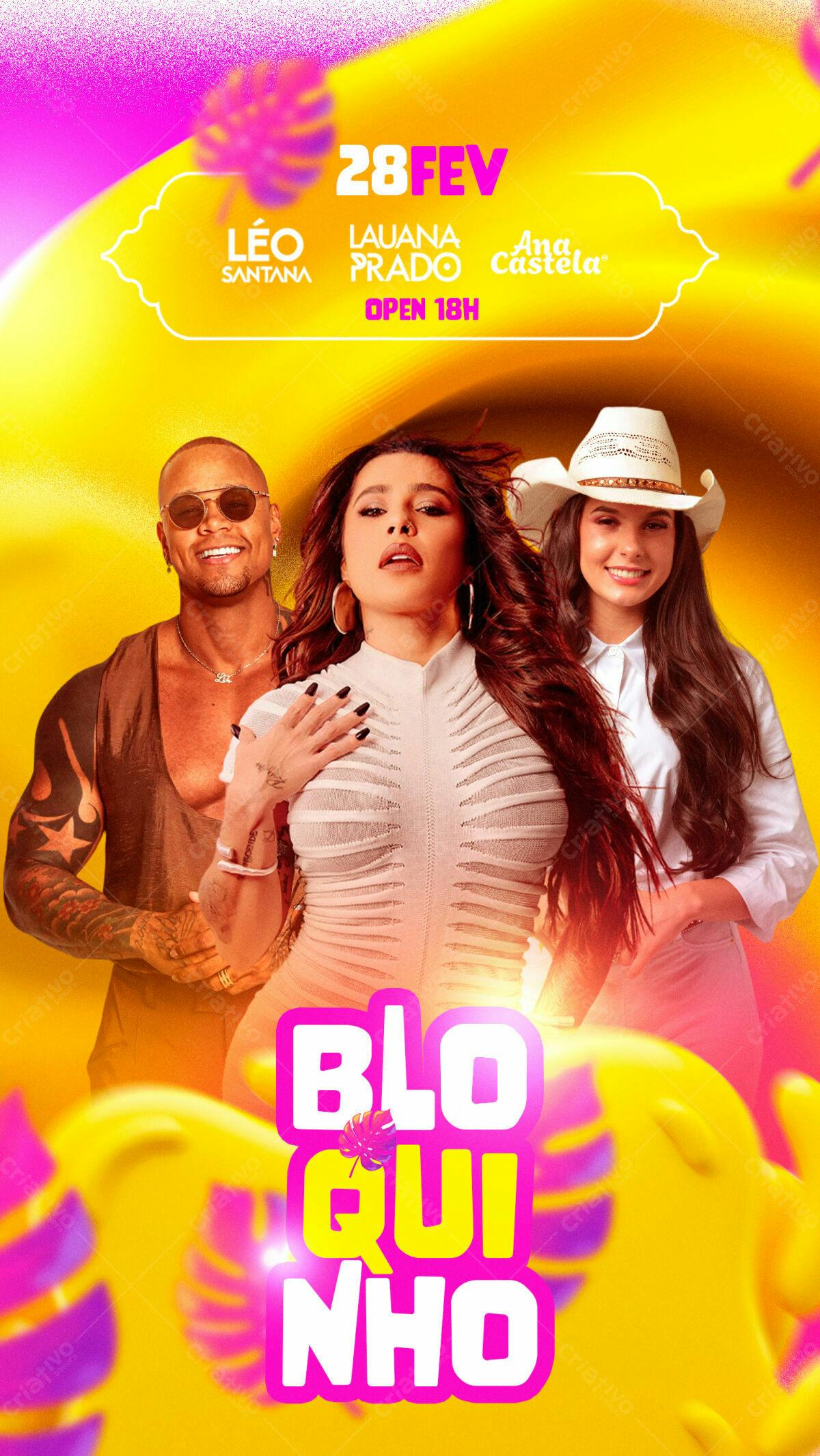 Flyer Festa Bloquinho PSD Editável