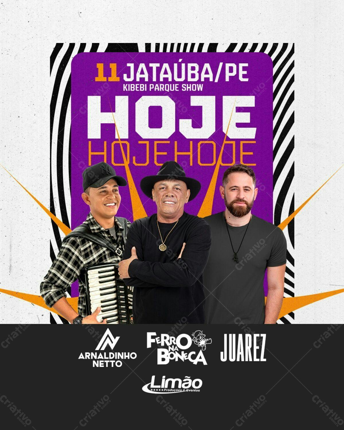 Flyer para Show Musical em Jataúba/PE PSD Editável