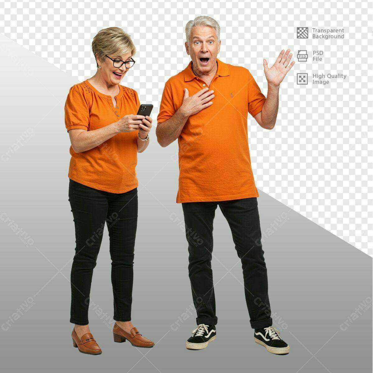 Imagens de Pessoas Surpresas PSD Editável