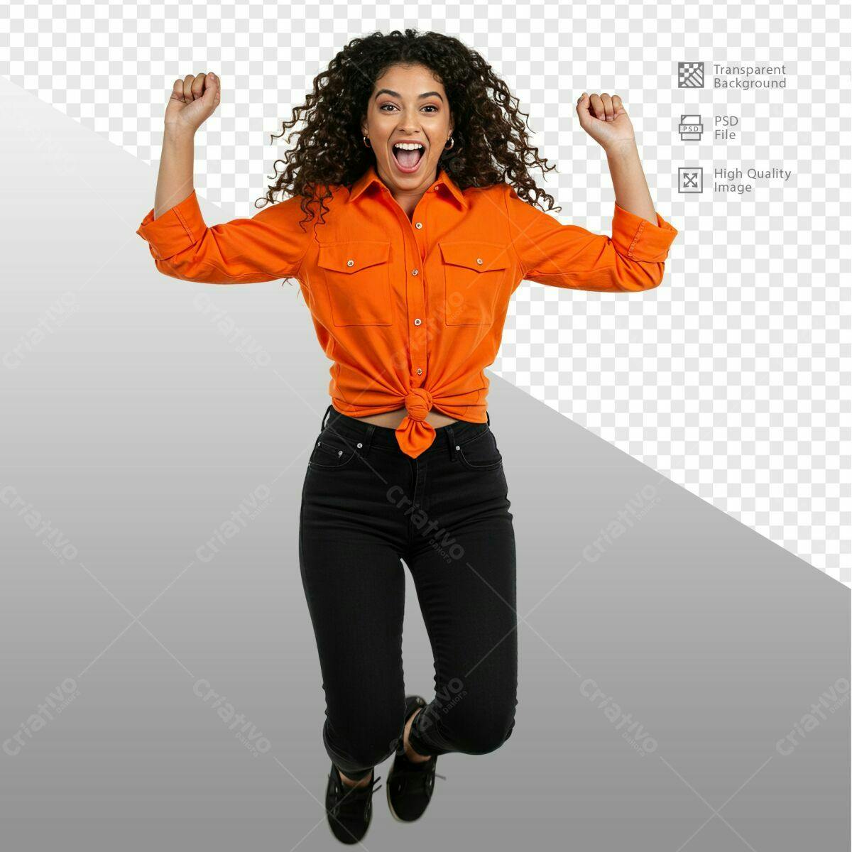 Imagem Pessoa Pulando Alegria PSD Editável