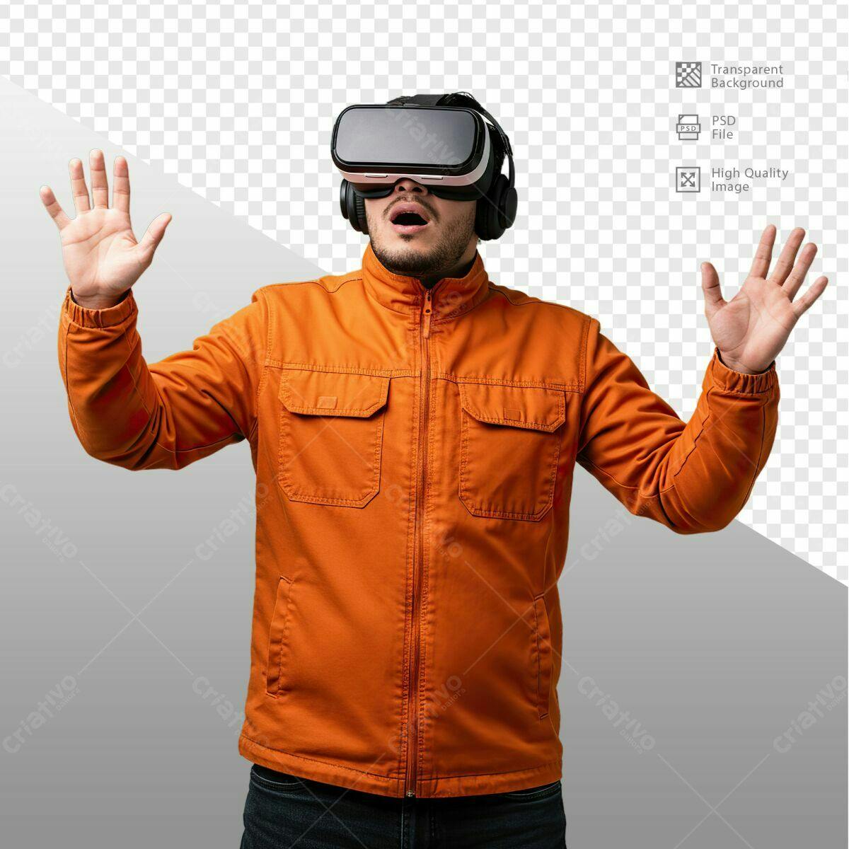 Imagem Homem com Óculos VR PSD Editável