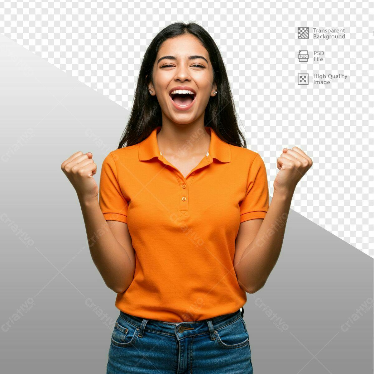 Mockup Camiseta Laranja PSD Editável