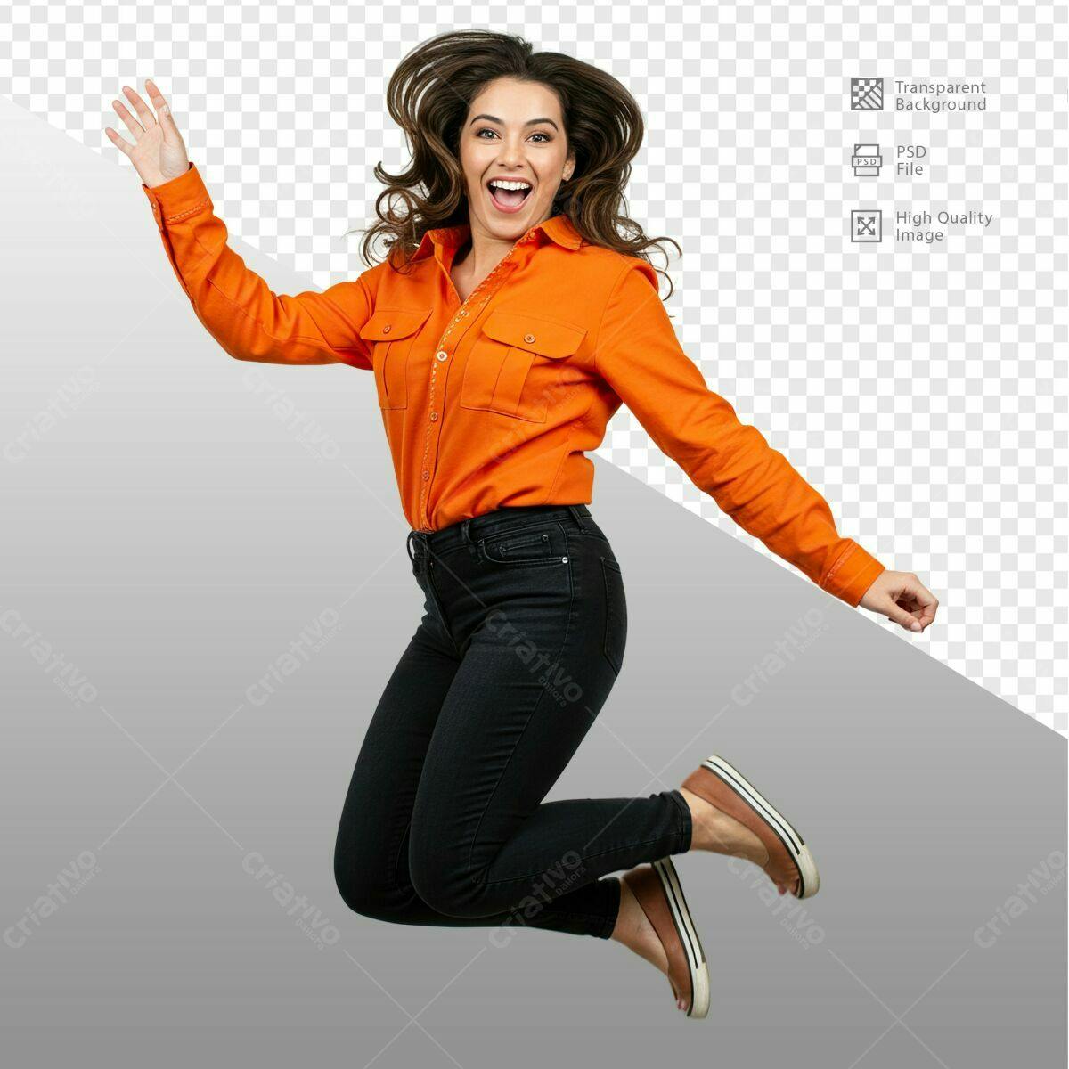 Imagem Mulher Salto Alegre PSD Editável