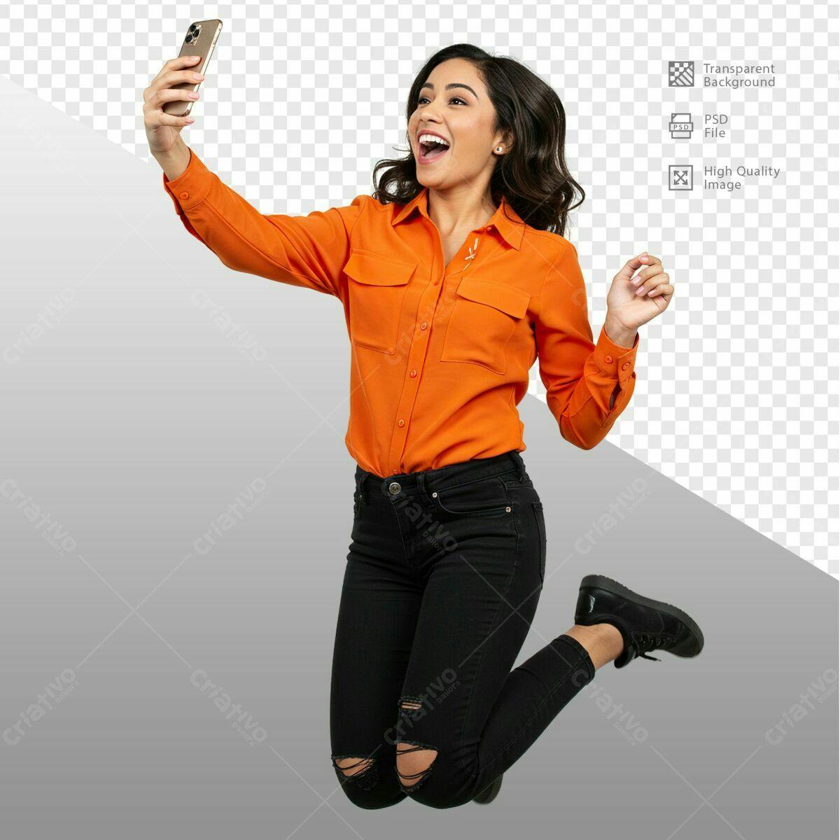 PSD para Selfie Alegre e Vibrante PSD Editável