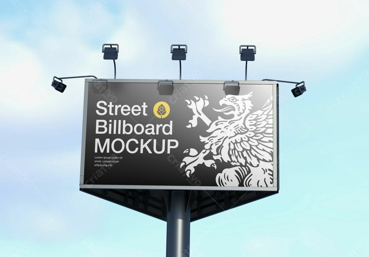 Outdoor Billboard PSD para Mockup de Publicidade Editável
