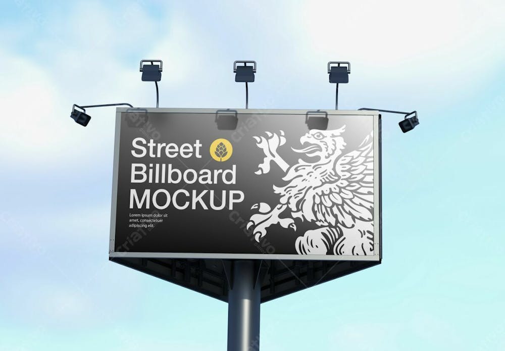 Street Billboard Mockup 3D Render