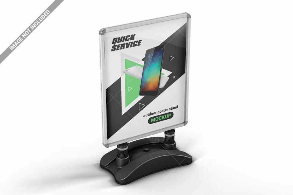 Street Sidewalk Display Stand Mockup