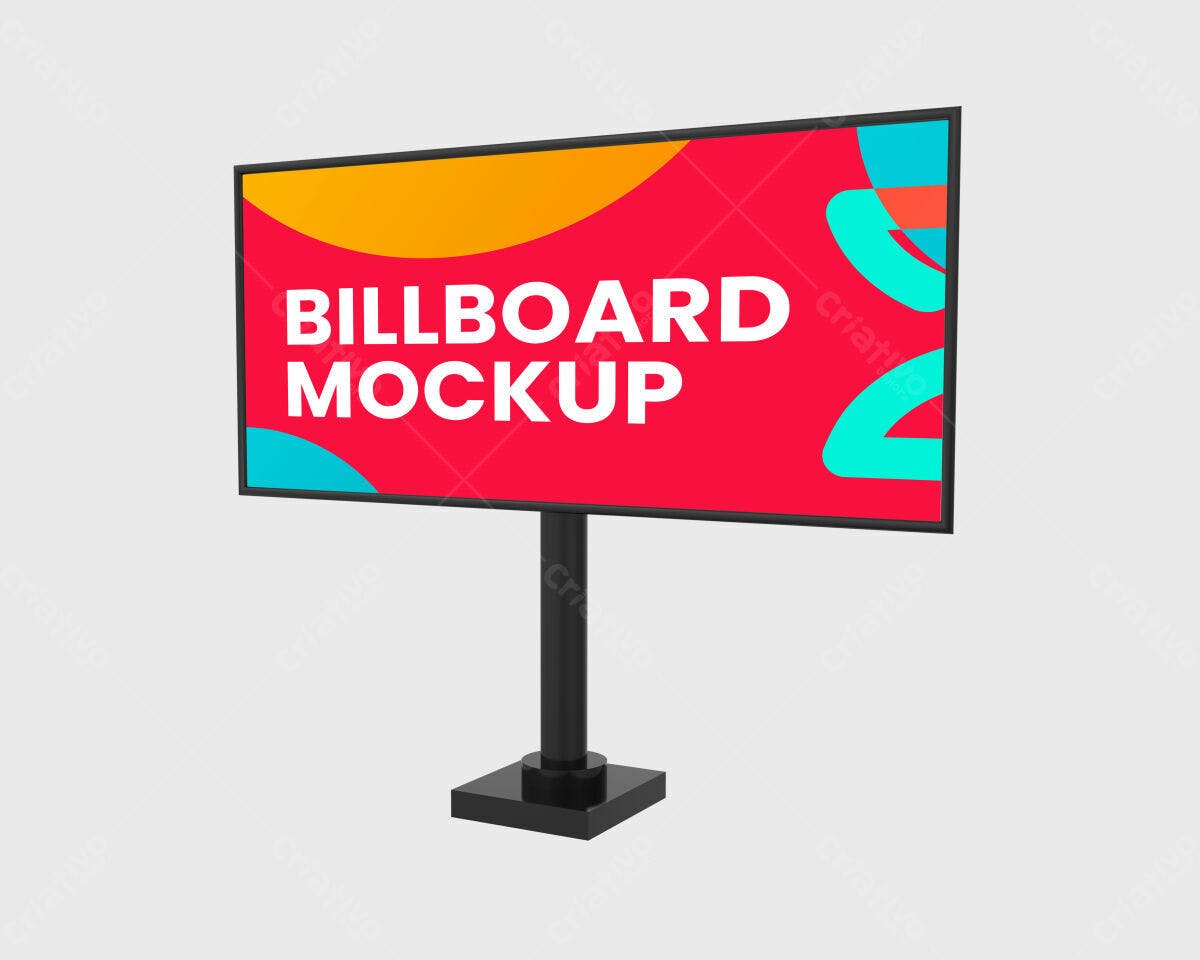 Mockup de Billboard Vermelho e Azul PSD Editável