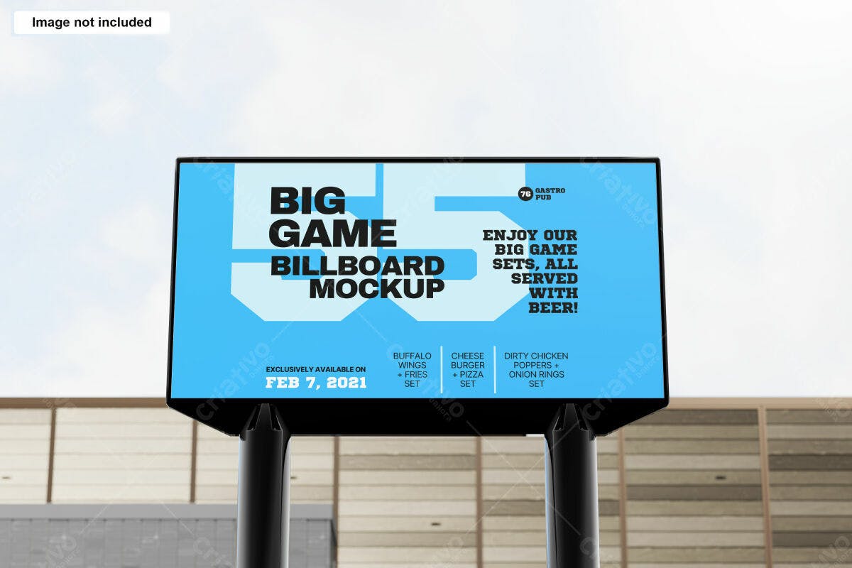 Mockup de Billboard para Jogo Grande PSD Editável