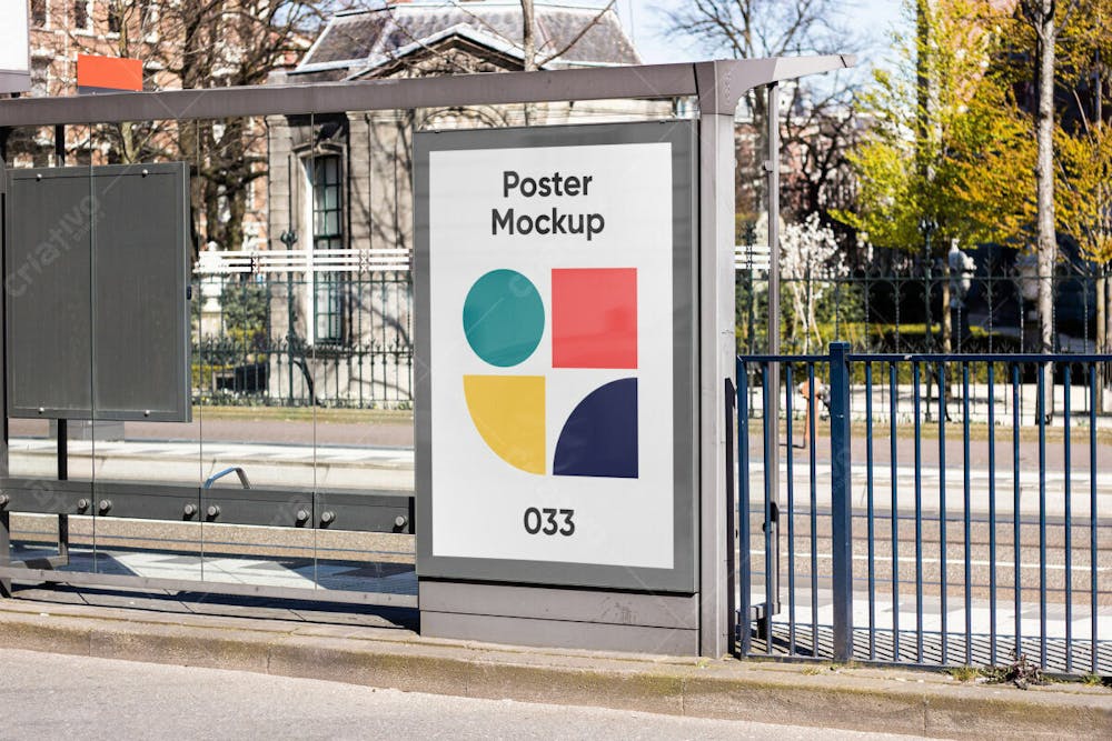 Bus Stop Billboard Mockup Editable Psd