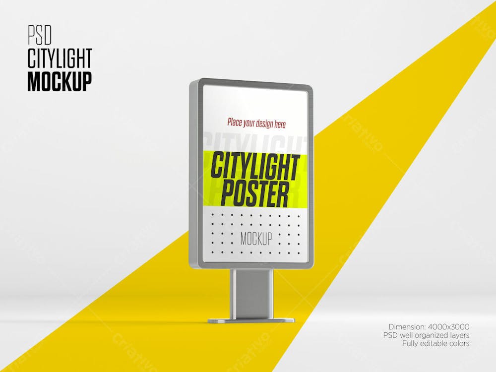 City Light Billboard Mockup Editable Psd