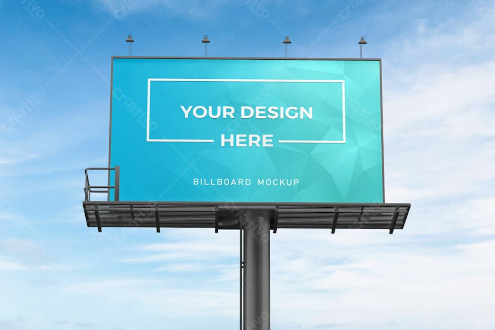 Close Up Billboard Blue Skymockup Editable Psd