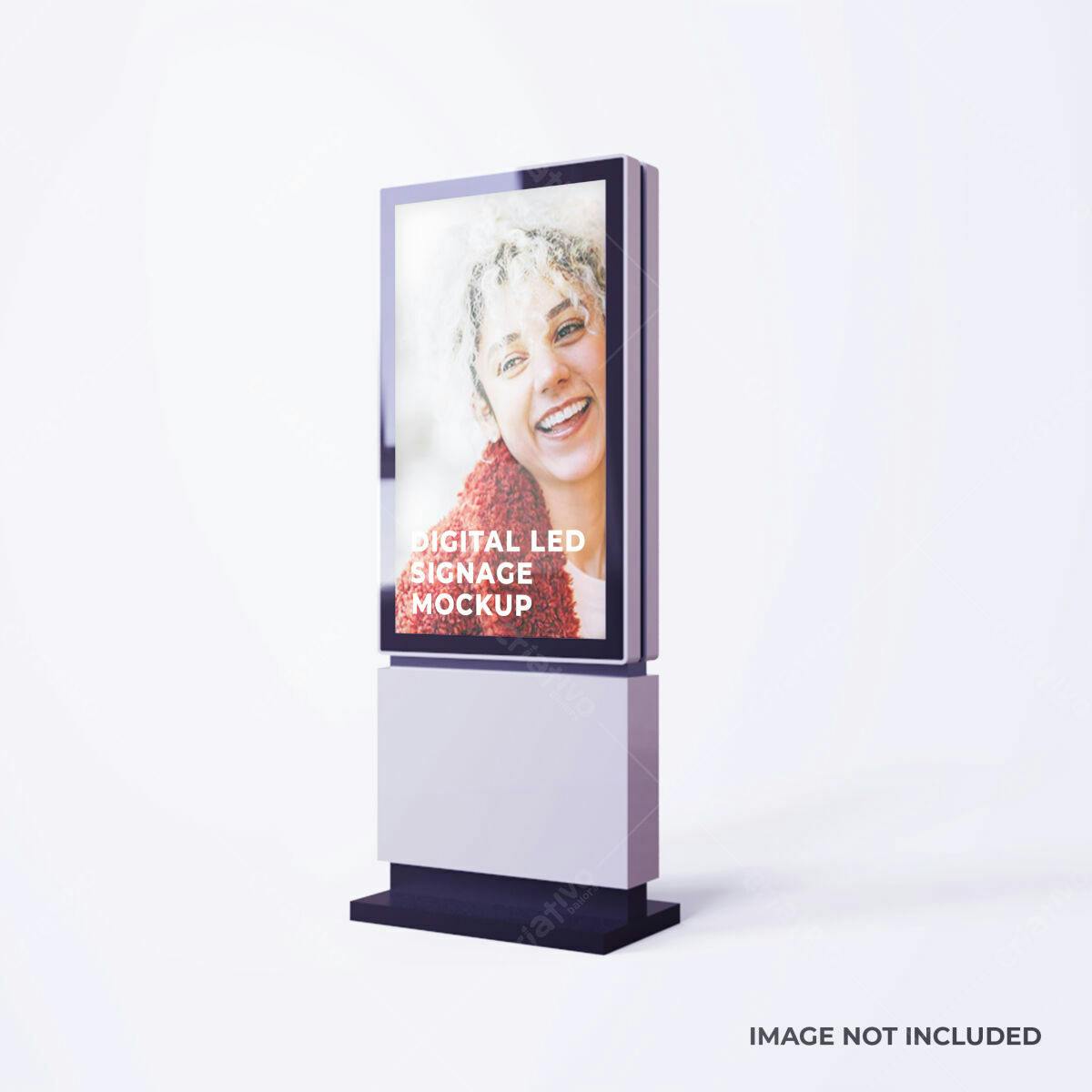 Mockup de Totem Digital LED para Propaganda PSD Editável