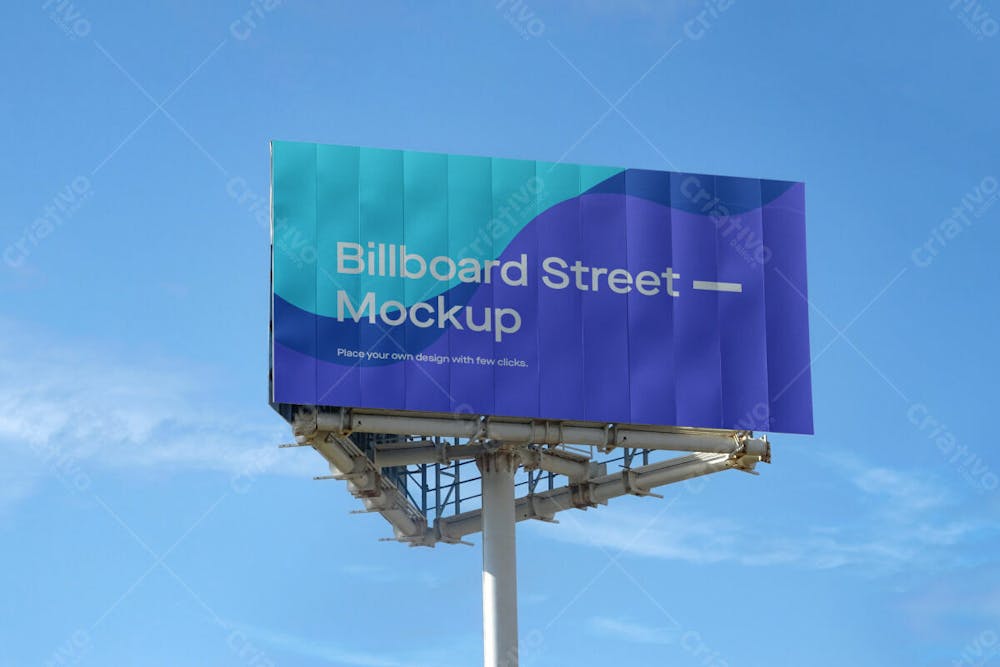 Large Billboard Blue Sky With Cloudsmockup Editable Psd