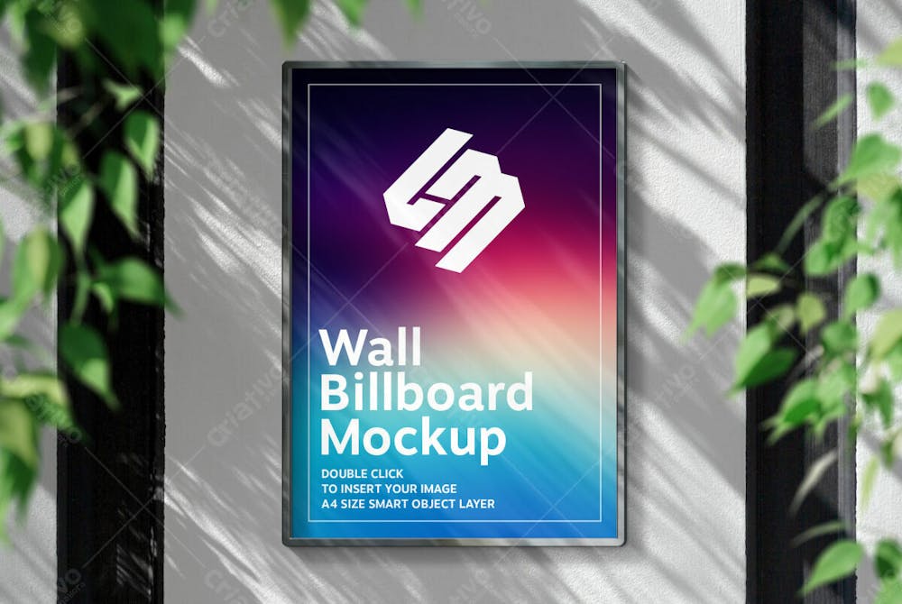 Billboard Hanging Sunny Wall Mockup Editable Psd