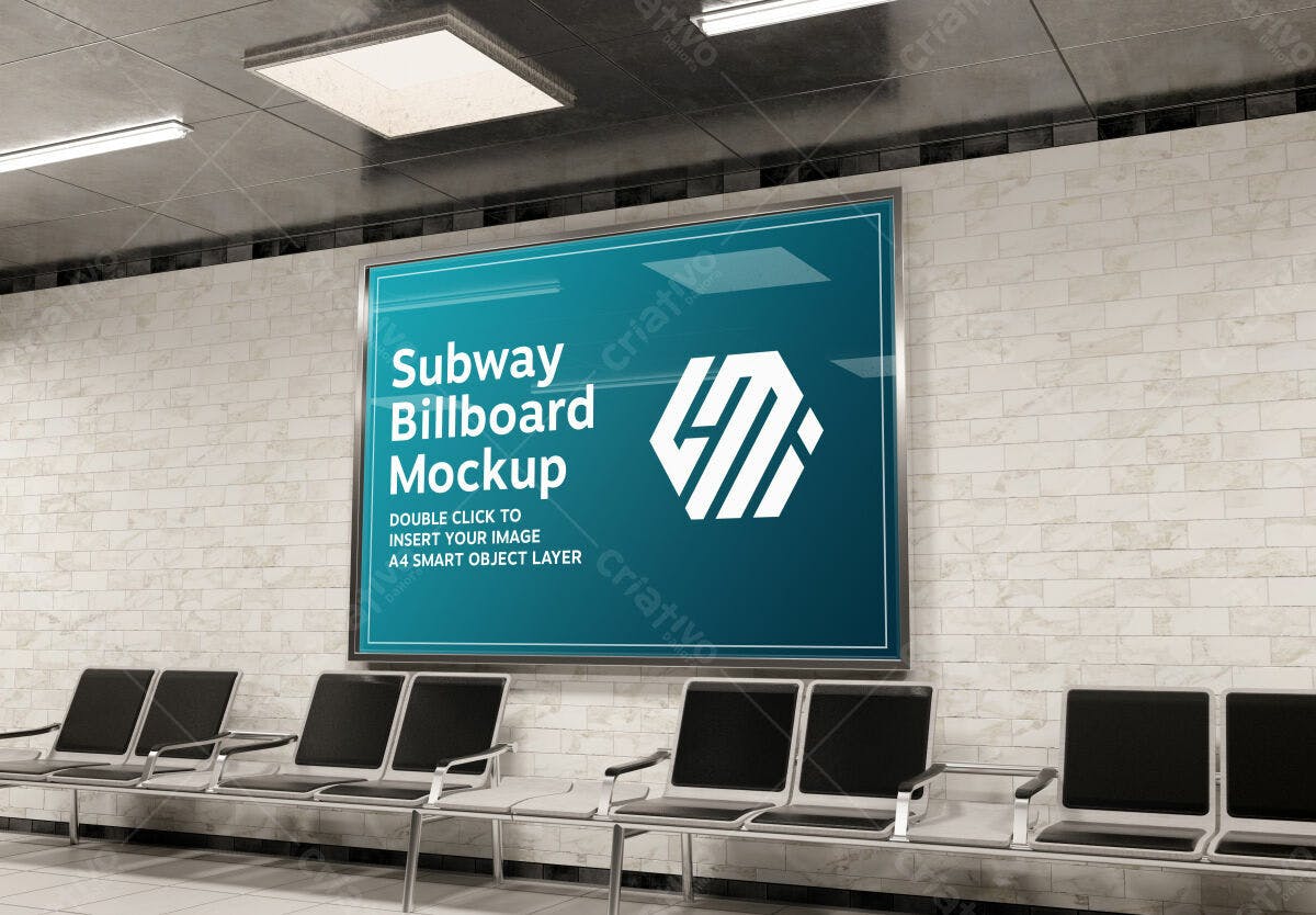 Mockup de Outdoor Metrô PSD Editável