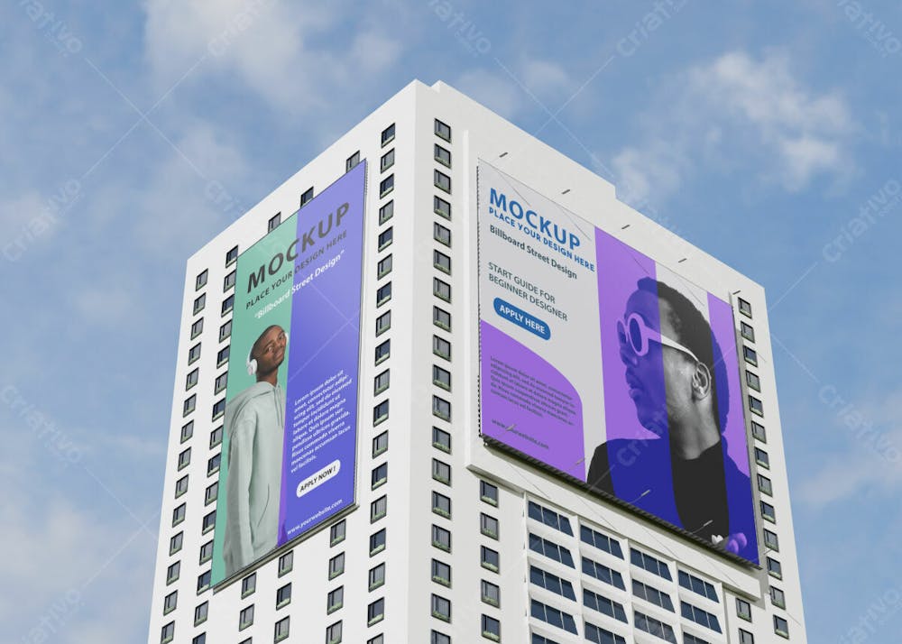 Billboard Tall Building Street Mockup Editable Psd