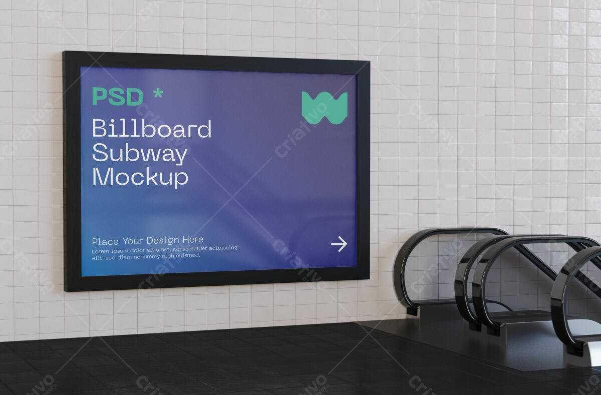 Mockup de Billboard para Metrô PSD Editável