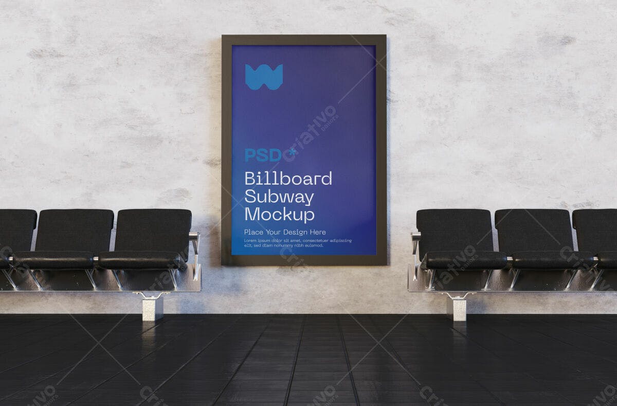 Mockup de Billboard para Metrô PSD Editável