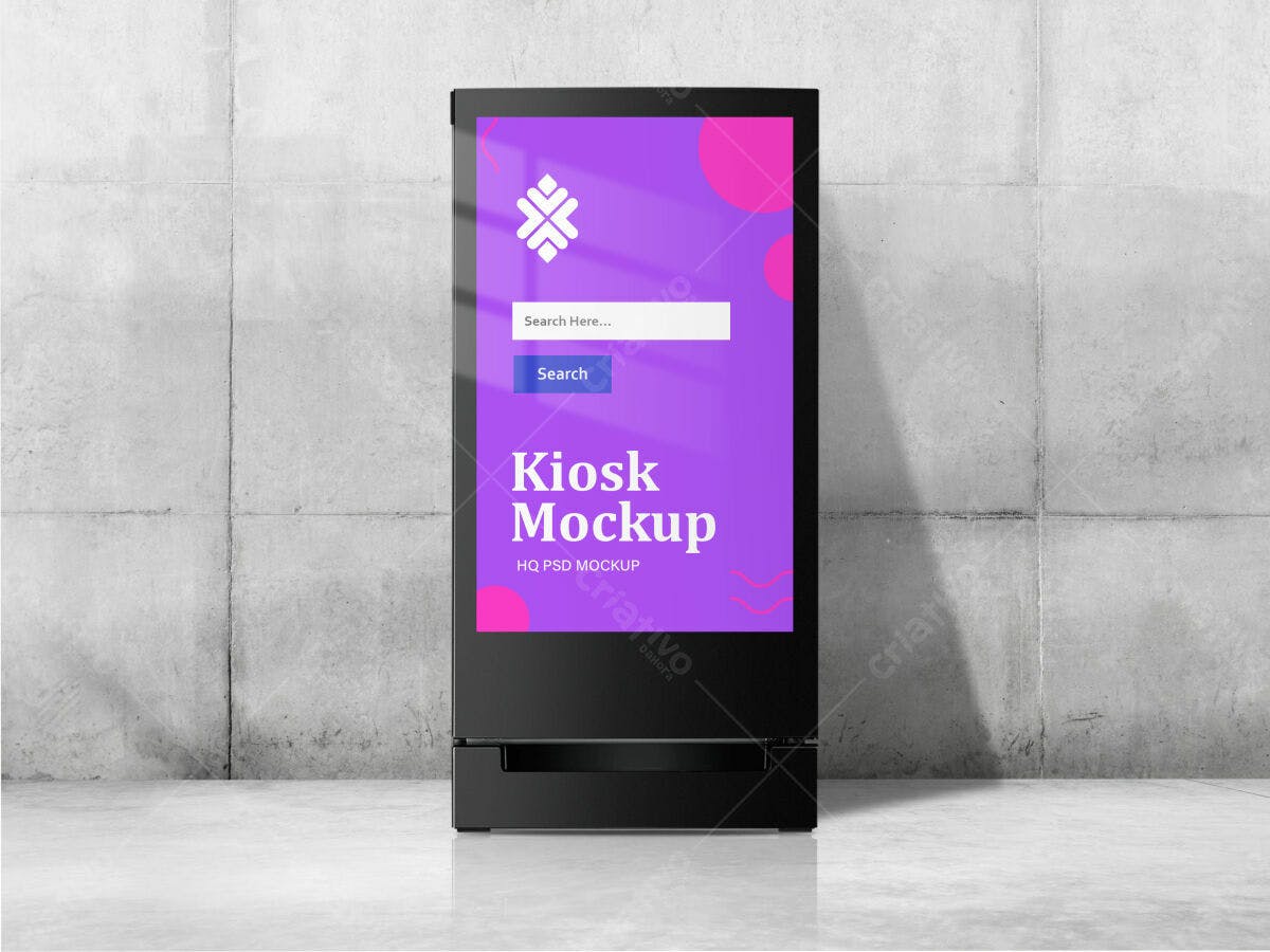 Mockup de Totem Digital para PDV PSD Editável