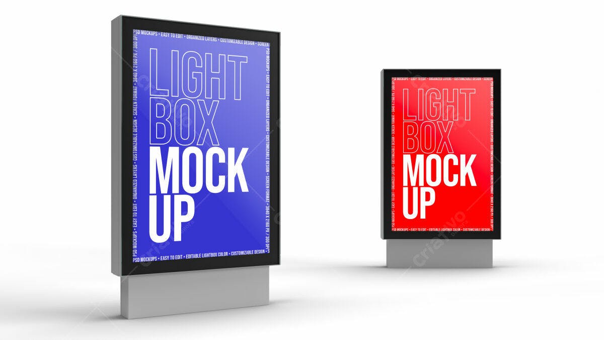 Mockup Lightbox PSD Editável para Propaganda Exterior