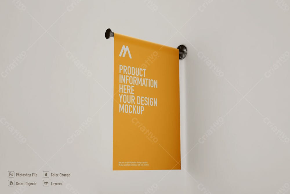 Hanging Banner Soft Colormockup Editable Psd