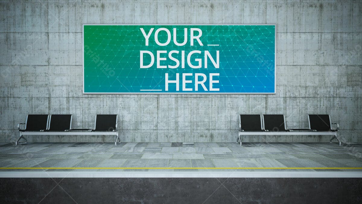 Anúncio Metrô/Estação PSD Editável