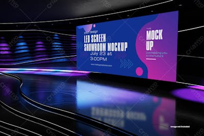 Led Screen Showroom Mockup Editable Psd