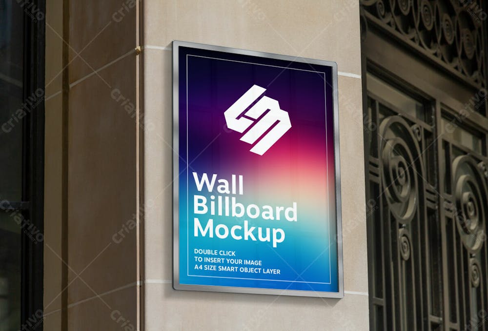 Billboard Hanging Company Wall Mockup Editable Psd