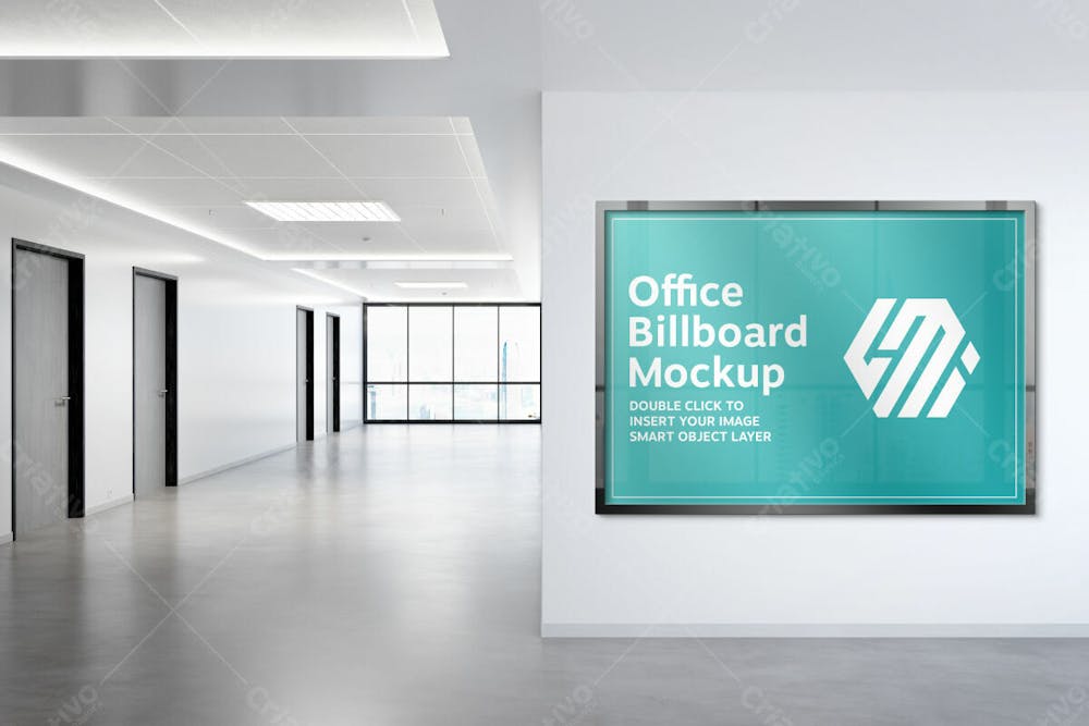 Frame Hanging Office Wall Mockup Editable Psd