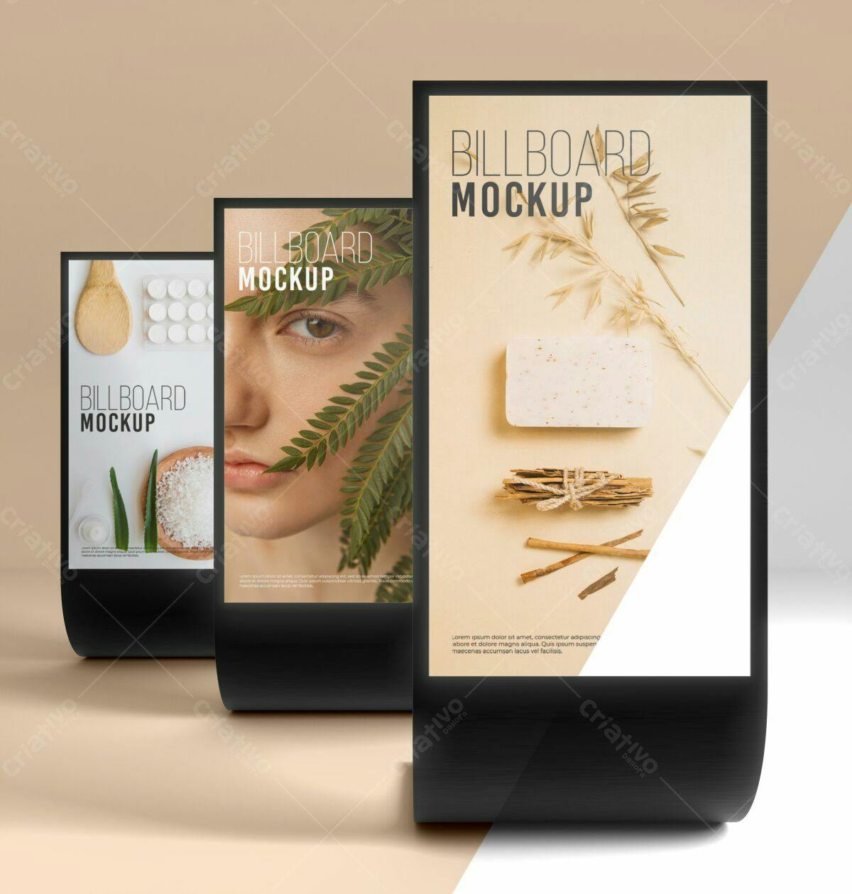 Mockup de Billboard para Produtos de Beleza e Bem-Estar PSD Editável
