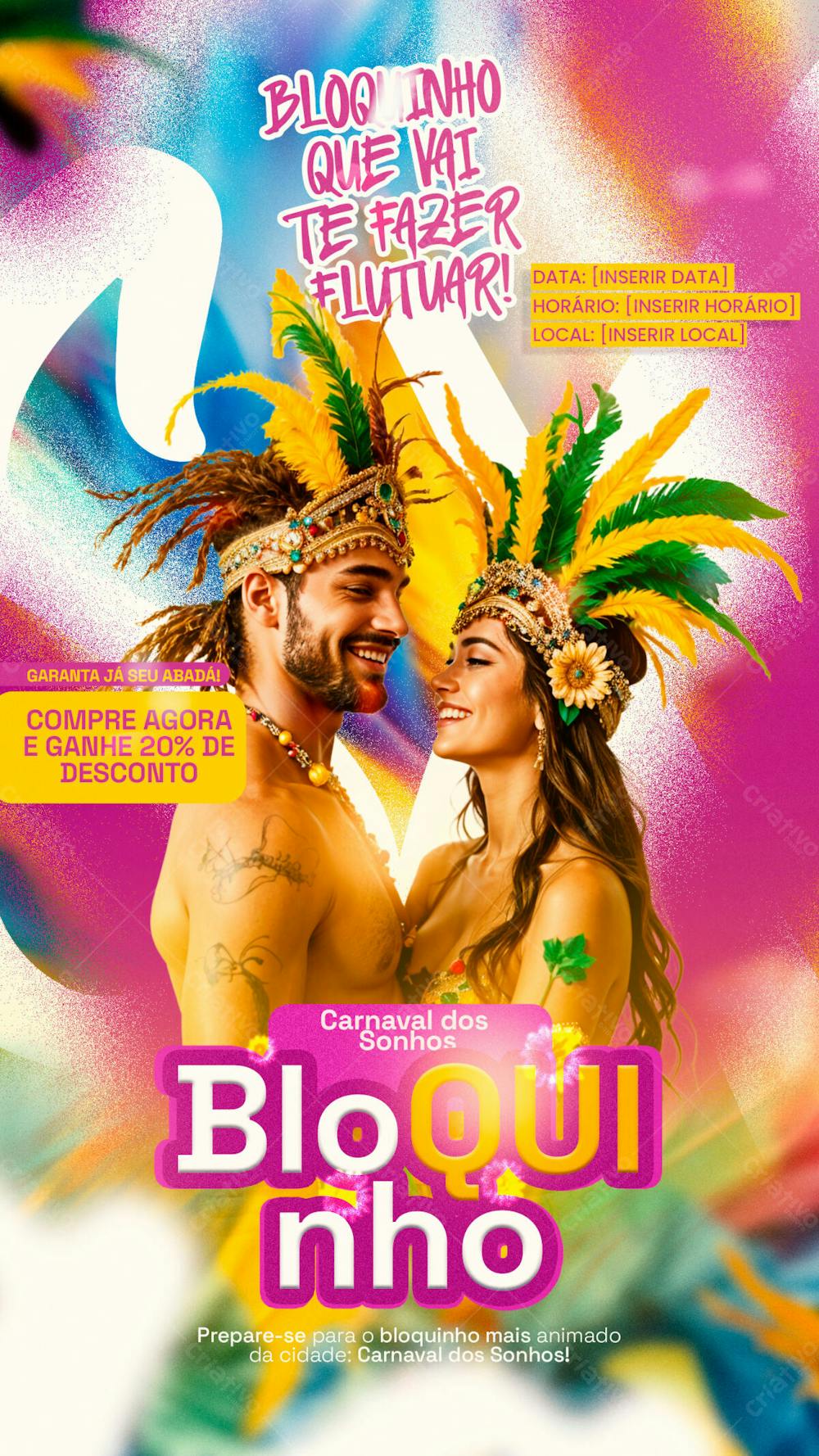 Evento De Carnaval Bloquinho Social Media Psd Editavel Story